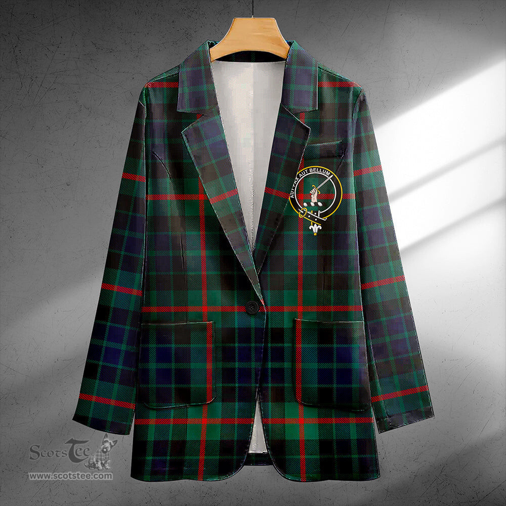 ScotsTee Shop Gunn Modern Clan Crest Casual Tartan Flat Lapel Collar Blazer Tartan Blazer Cotton