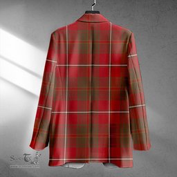 ScotsTee Shop Hay Weathered Clan Crest Casual Tartan Flat Lapel Collar Blazer Tartan Blazer Cotton