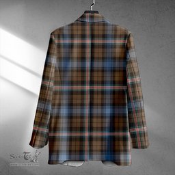 ScotsTee Shop Gammell Weathered Clan Crest Casual Tartan Flat Lapel Collar Blazer Tartan Blazer Cotton