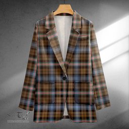 ScotsTee Shop Gammell Weathered Clan Crest Casual Tartan Flat Lapel Collar Blazer Tartan Blazer Cotton