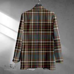 ScotsTee Shop Hislop #2 Weathered Clan Crest Casual Tartan Flat Lapel Collar Blazer Tartan Blazer Cotton