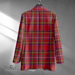 ScotsTee Shop Hepburn Weathered Clan Crest Casual Tartan Flat Lapel Collar Blazer Tartan Blazer Cotton