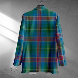 ScotsTee Shop Hart Ancient Clan Crest Casual Tartan Flat Lapel Collar Blazer Tartan Blazer Cotton