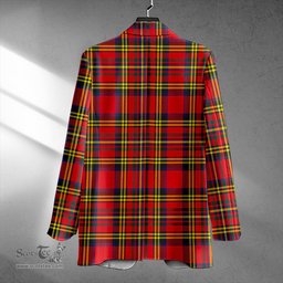 ScotsTee Shop Hepburn Modern Clan Crest Casual Tartan Flat Lapel Collar Blazer Tartan Blazer Cotton