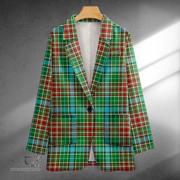ScotsTee Shop Gayre Modern Clan Crest Casual Tartan Flat Lapel Collar Blazer Tartan Blazer Cotton