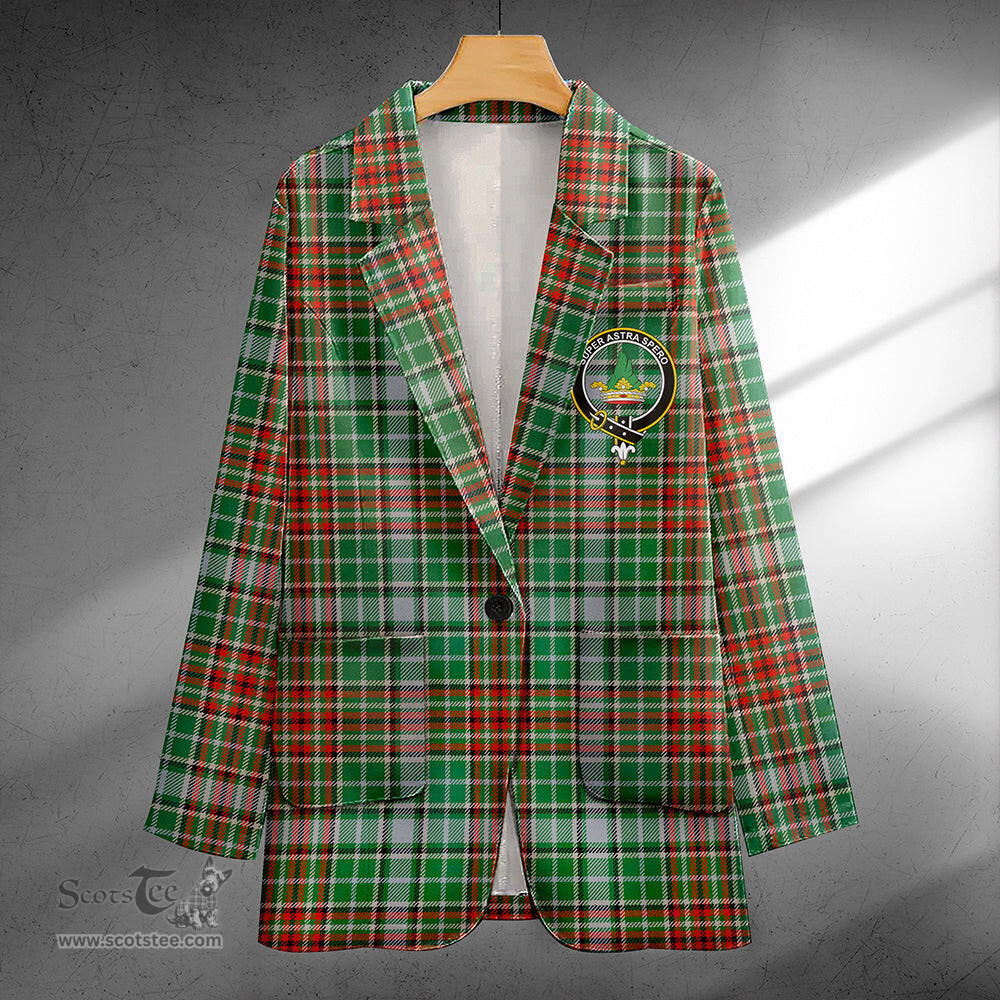 ScotsTee Shop Gayre Ancient Clan Crest Casual Tartan Flat Lapel Collar Blazer Tartan Blazer Cotton