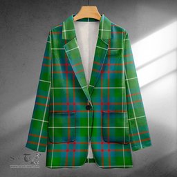 ScotsTee Shop Hamilton of Clayton Ancient Clan Crest Casual Tartan Flat Lapel Collar Blazer Tartan Blazer Cotton