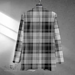 ScotsTee Shop Glendinning Clan Crest Casual Tartan Flat Lapel Collar Blazer Tartan Blazer Cotton