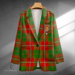 ScotsTee Shop Hay Ancient Clan Crest Casual Tartan Flat Lapel Collar Blazer Tartan Blazer Cotton