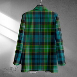 ScotsTee Shop Hogarth Ancient Clan Crest Casual Tartan Flat Lapel Collar Blazer Tartan Blazer Cotton
