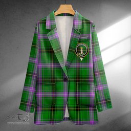 ScotsTee Shop Henderson Ancient Clan Crest Casual Tartan Flat Lapel Collar Blazer Tartan Blazer Cotton
