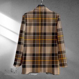 ScotsTee Shop Hamilton of Brandon Weathered Clan Crest Casual Tartan Flat Lapel Collar Blazer Tartan Blazer Cotton