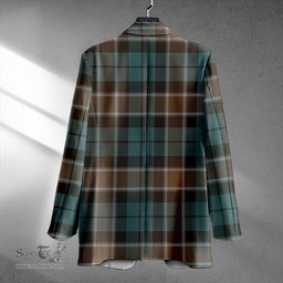 ScotsTee Shop Graham of Menteith Weathered Clan Crest Casual Tartan Flat Lapel Collar Blazer Tartan Blazer Cotton