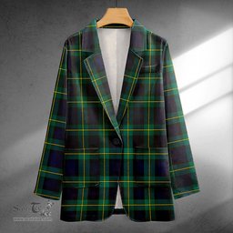 ScotsTee Shop Gordon Modern Clan Crest Casual Tartan Flat Lapel Collar Blazer Tartan Blazer Cotton