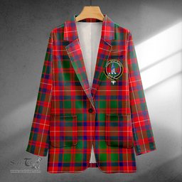 ScotsTee Shop Geddes Modern Clan Crest Casual Tartan Flat Lapel Collar Blazer Tartan Blazer Cotton