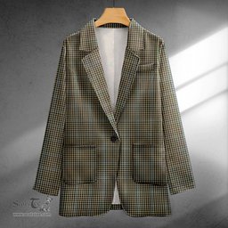 ScotsTee Shop Haig Check Clan Crest Casual Tartan Flat Lapel Collar Blazer Tartan Blazer Cotton