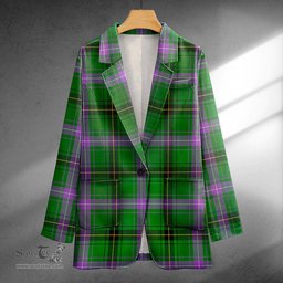 ScotsTee Shop Henderson (MacKendrick) Ancient Clan Crest Casual Tartan Flat Lapel Collar Blazer Tartan Blazer Cotton
