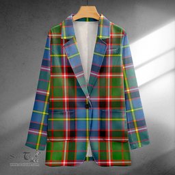 ScotsTee Shop Glass Clan Crest Casual Tartan Flat Lapel Collar Blazer Tartan Blazer Cotton