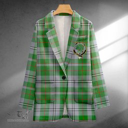 ScotsTee Shop Irvine of Glentulchan Modern Clan Crest Casual Tartan Flat Lapel Collar Blazer Tartan Blazer Cotton