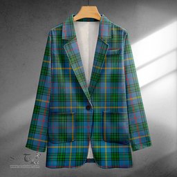 ScotsTee Shop MacCainsh Ancient Clan Crest Casual Tartan Flat Lapel Collar Blazer Tartan Blazer Cotton