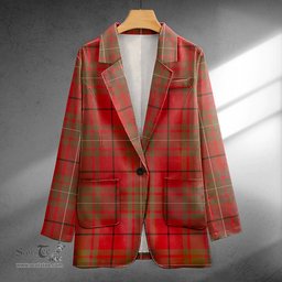 ScotsTee Shop MacAulay Weathered Clan Crest Casual Tartan Flat Lapel Collar Blazer Tartan Blazer Cotton