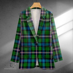 ScotsTee Shop Gammell Ancient Clan Crest Casual Tartan Flat Lapel Collar Blazer Tartan Blazer Cotton