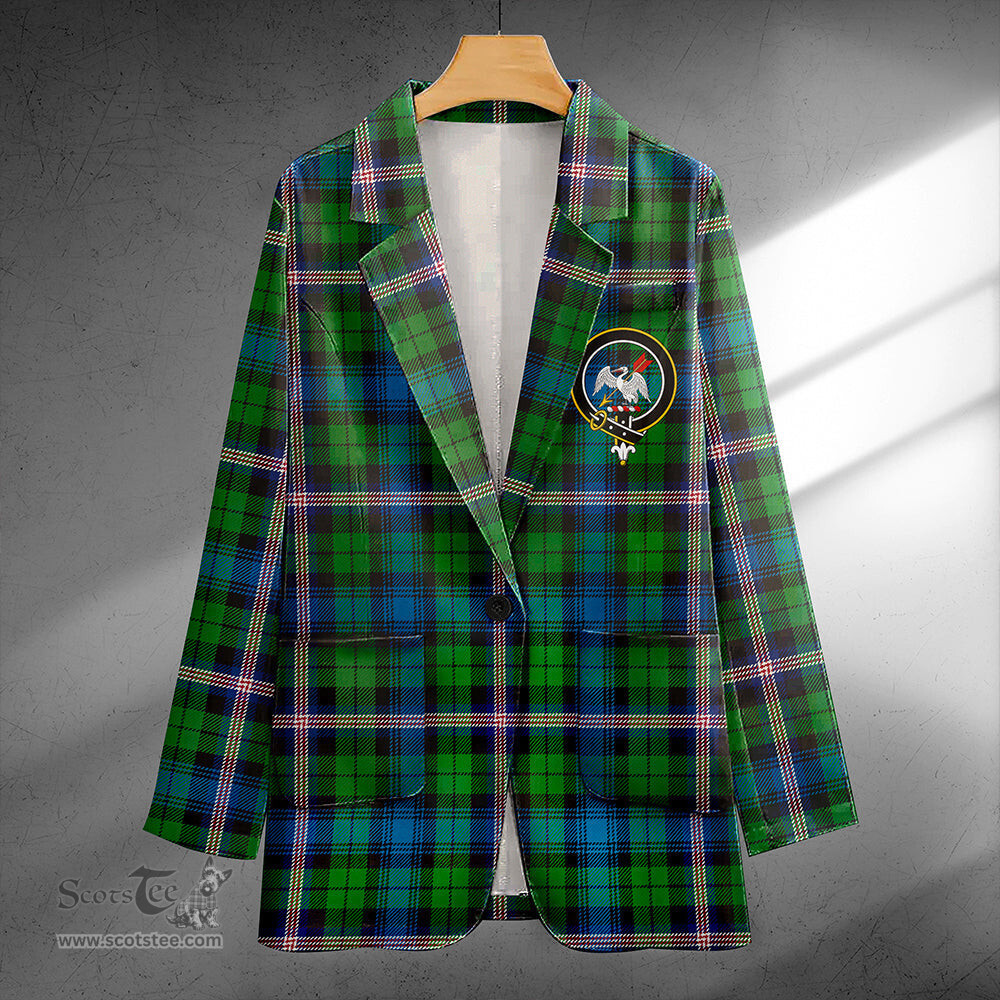 ScotsTee Shop Gammell Ancient Clan Crest Casual Tartan Flat Lapel Collar Blazer Tartan Blazer Cotton