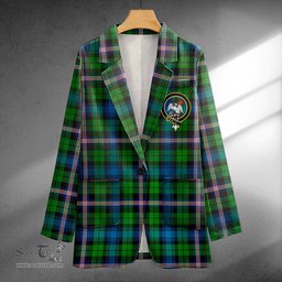 ScotsTee Shop Gammell Ancient Clan Crest Casual Tartan Flat Lapel Collar Blazer Tartan Blazer Cotton