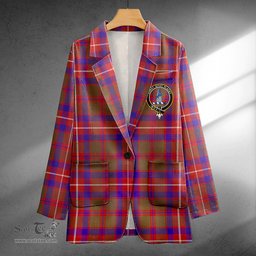 ScotsTee Shop Geddes Weathered Clan Crest Casual Tartan Flat Lapel Collar Blazer Tartan Blazer Cotton