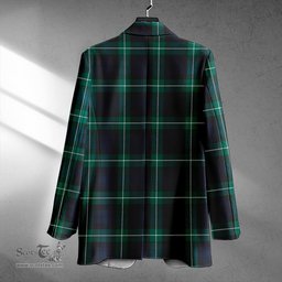 ScotsTee Shop Lamont (MacLamont) Modern Clan Crest Casual Tartan Flat Lapel Collar Blazer Tartan Blazer Cotton