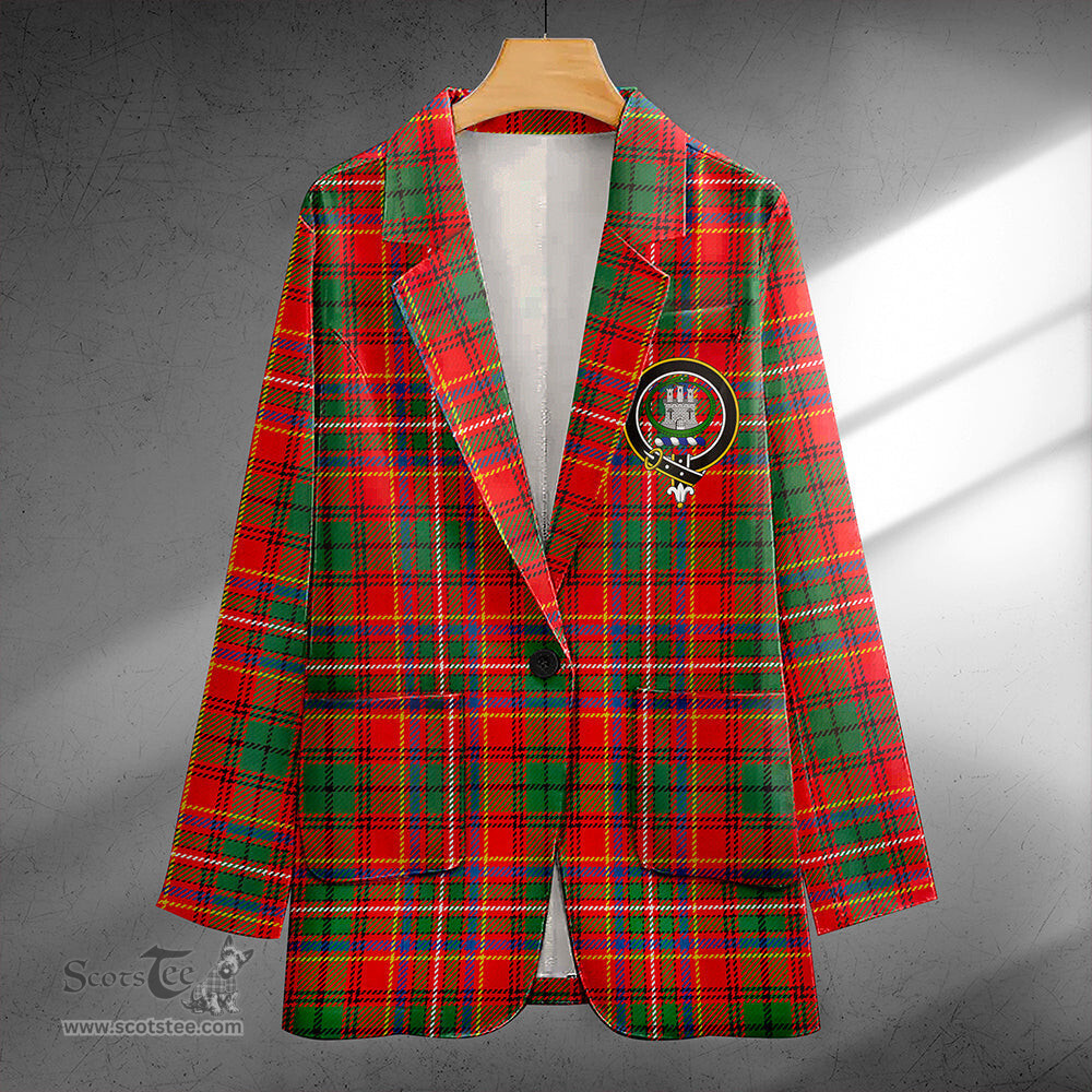 ScotsTee Shop Innes Dress Dance Clan Crest Casual Tartan Flat Lapel Collar Blazer Tartan Blazer Cotton