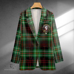 ScotsTee Shop MacDiarmid Modern Clan Crest Casual Tartan Flat Lapel Collar Blazer Tartan Blazer Cotton
