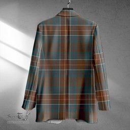 ScotsTee Shop Hunter of Hunterston (Galbraith of Hunterston) Weathered Clan Crest Casual Tartan Flat Lapel Collar Blazer Tartan Blazer Cotton
