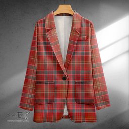 ScotsTee Shop Lumsden Weathered Clan Crest Casual Tartan Flat Lapel Collar Blazer Tartan Blazer Cotton