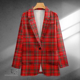 ScotsTee Shop MacDonald of Staffa (Donald of Staffa) Modern Clan Crest Casual Tartan Flat Lapel Collar Blazer Tartan Blazer Cotton