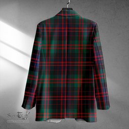 ScotsTee Shop MacDonald (Donald) Modern Clan Crest Casual Tartan Flat Lapel Collar Blazer Tartan Blazer Cotton