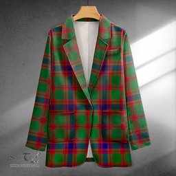 ScotsTee Shop Logan Light Modern Clan Crest Casual Tartan Flat Lapel Collar Blazer Tartan Blazer Cotton