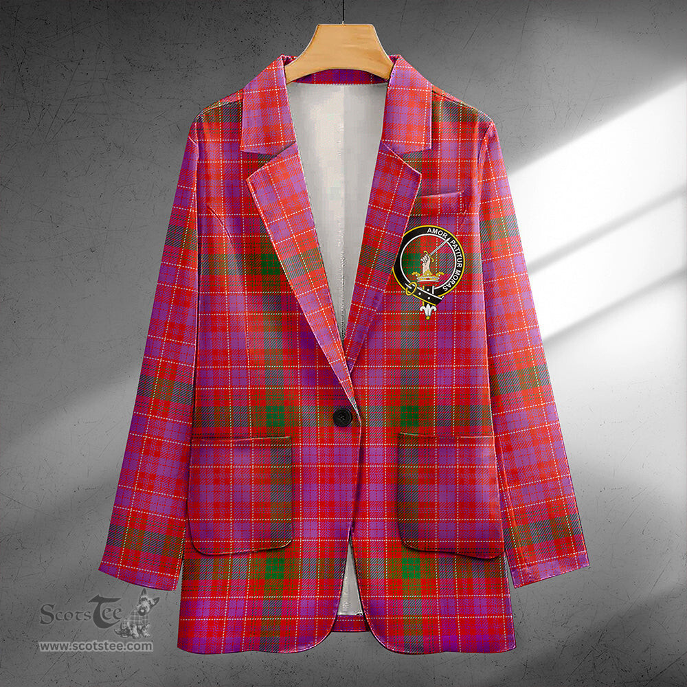 ScotsTee Shop Lumsden of Clova Ancient Clan Crest Casual Tartan Flat Lapel Collar Blazer Tartan Blazer Cotton