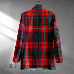ScotsTee Shop Hopkirk Clan Crest Casual Tartan Flat Lapel Collar Blazer Tartan Blazer Cotton