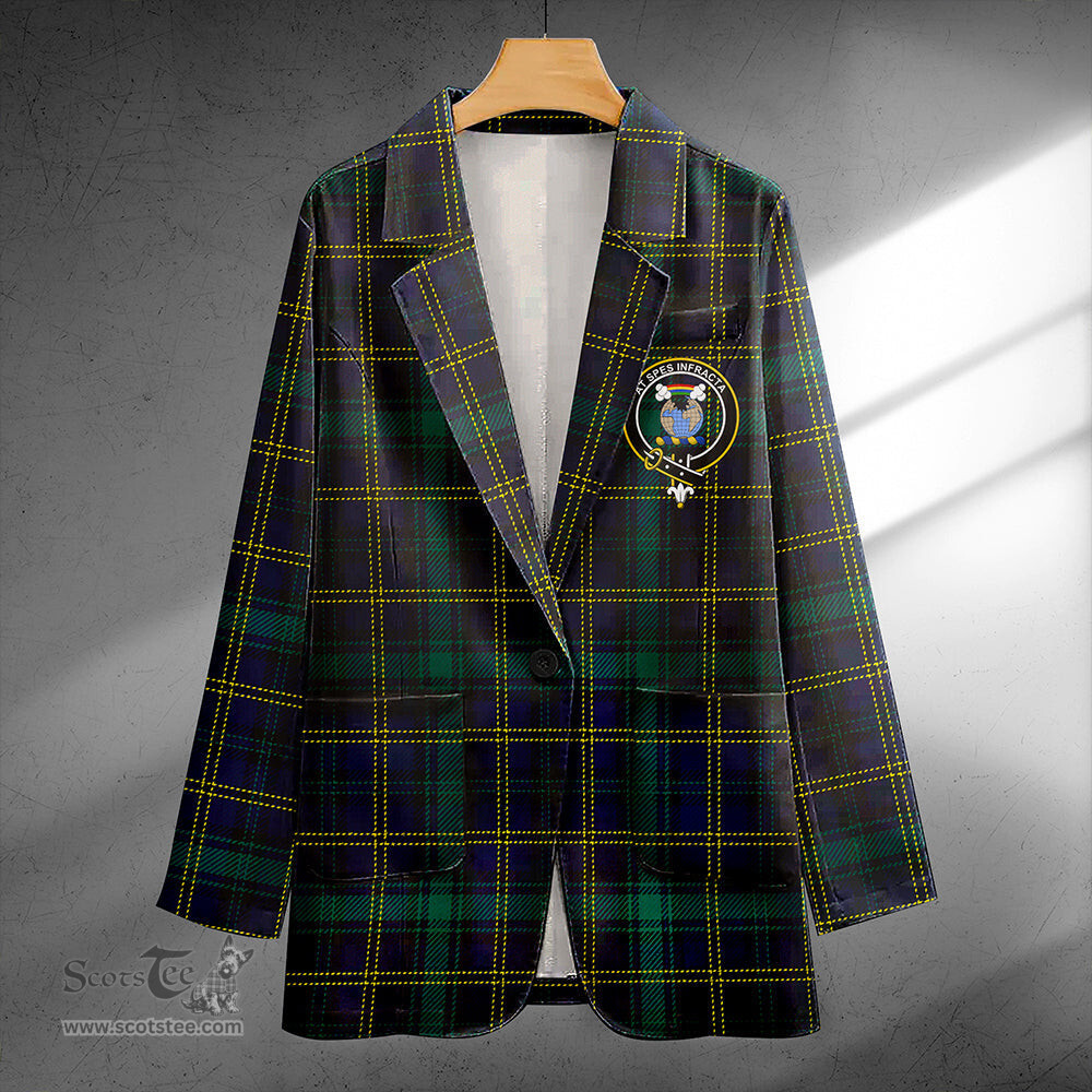 ScotsTee Shop Hope Vere Modern Clan Crest Casual Tartan Flat Lapel Collar Blazer Tartan Blazer Cotton