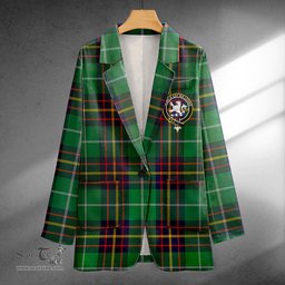 ScotsTee Shop Inglis Modern Clan Crest Casual Tartan Flat Lapel Collar Blazer Tartan Blazer Cotton