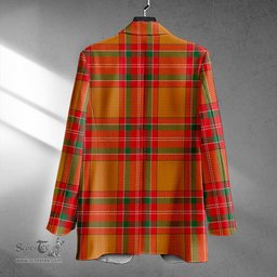 ScotsTee Shop MacBrair Modern Clan Crest Casual Tartan Flat Lapel Collar Blazer Tartan Blazer Cotton