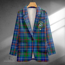 ScotsTee Shop MacHardy Modern Clan Crest Casual Tartan Flat Lapel Collar Blazer Tartan Blazer Cotton