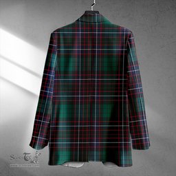 ScotsTee Shop Hunter of Peebleshire Modern Clan Crest Casual Tartan Flat Lapel Collar Blazer Tartan Blazer Cotton