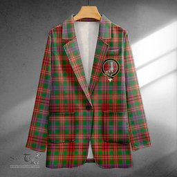 ScotsTee Shop MacCall Ancient Clan Crest Casual Tartan Flat Lapel Collar Blazer Tartan Blazer Cotton