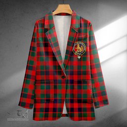ScotsTee Shop MacGowan (Gow) Modern Clan Crest Casual Tartan Flat Lapel Collar Blazer Tartan Blazer Cotton