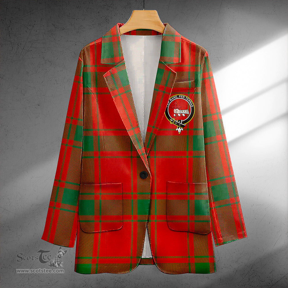 ScotsTee Shop MacDonald of Sleat (Donald Lord MacDonald) Ancient Clan Crest Casual Tartan Flat Lapel Collar Blazer Tartan Blazer Cotton