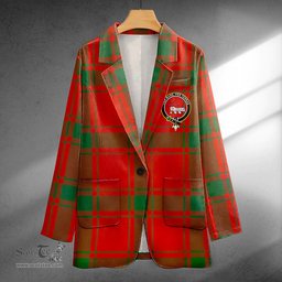 ScotsTee Shop MacDonald of Sleat (Donald Lord MacDonald) Ancient Clan Crest Casual Tartan Flat Lapel Collar Blazer Tartan Blazer Cotton