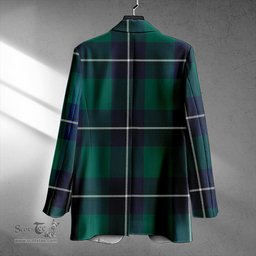 ScotsTee Shop Irvine Modern Clan Crest Casual Tartan Flat Lapel Collar Blazer Tartan Blazer Cotton