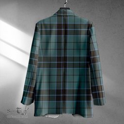 ScotsTee Shop Innes (Georgina) Clan Crest Casual Tartan Flat Lapel Collar Blazer Tartan Blazer Cotton